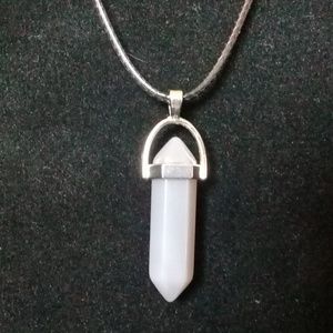 Pure white moonstone natural stone necklace